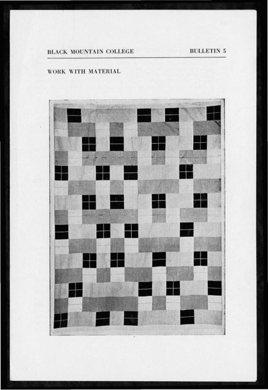 This bulletin includes an essay by Anni Albers that discusses the role of crafts and art in modern society and, in particular, the value of working directly with materials.
